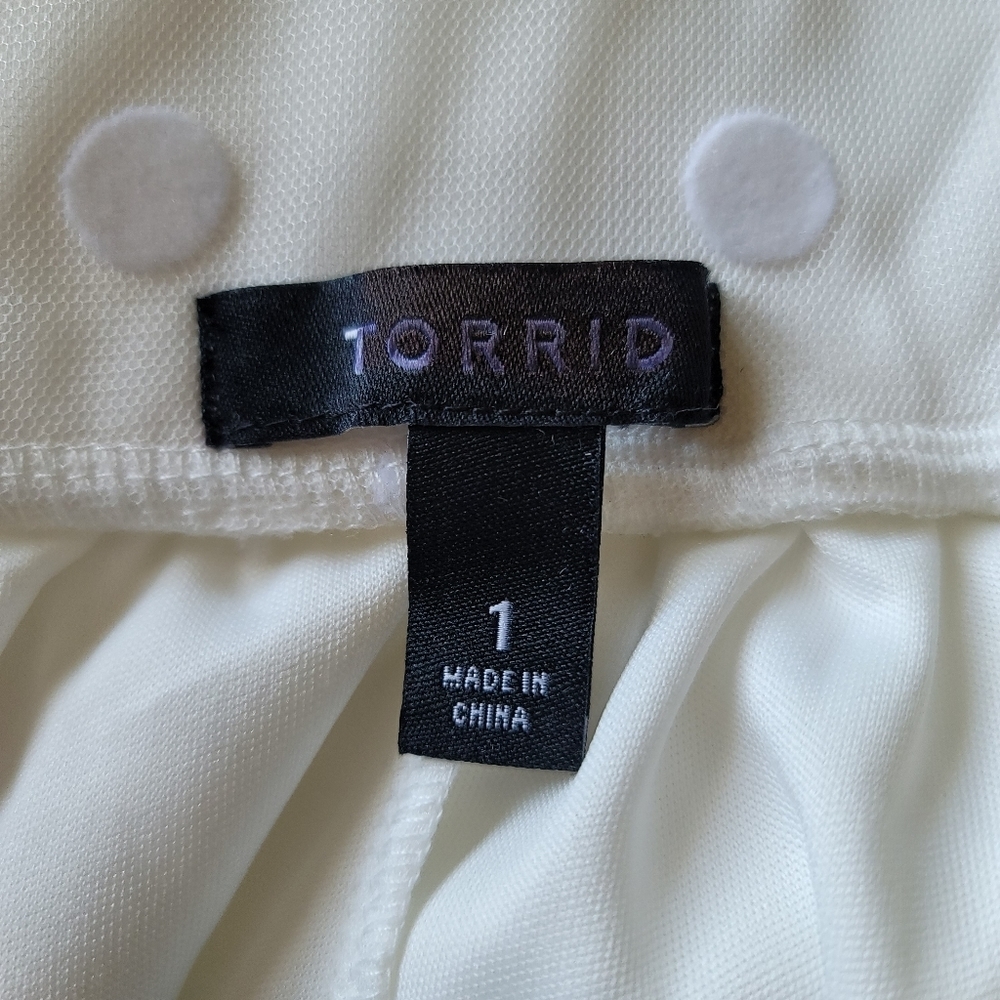 Torrid Maxi Skirt Womens Size 1X Ivory Polka Dot Mesh Lace - Picture 8 of 9
